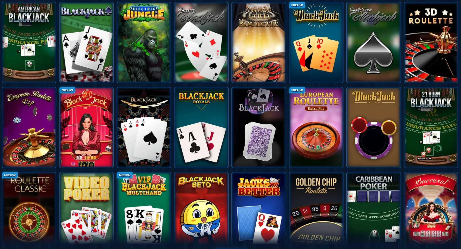 ReelDuck Casino tafelspellen met blackjack, roulette en video poker